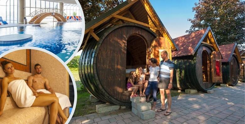 Omiljena pustolovina za parove - Glamping odmor u VINSKIM BAČVAMA uz 1 ili 2 noćenja s polupansionom te kupanjem u unutarnjim termalnim bazenima i korištenjem sauna