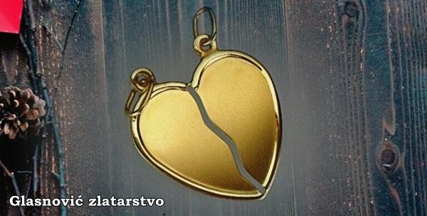 Zlatni privjesak srca koje se razdvaja po izboru, graviranje po želji gratis već od 279kn!
