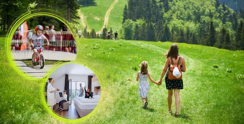 Ljetni odmor na Kopama - 2, 3, 5 ili 7 noćenja s polupansionom za 2 osobe + gratis paket za 2 djece uz ulaz u adrenalinski park i vođeno planinarenje