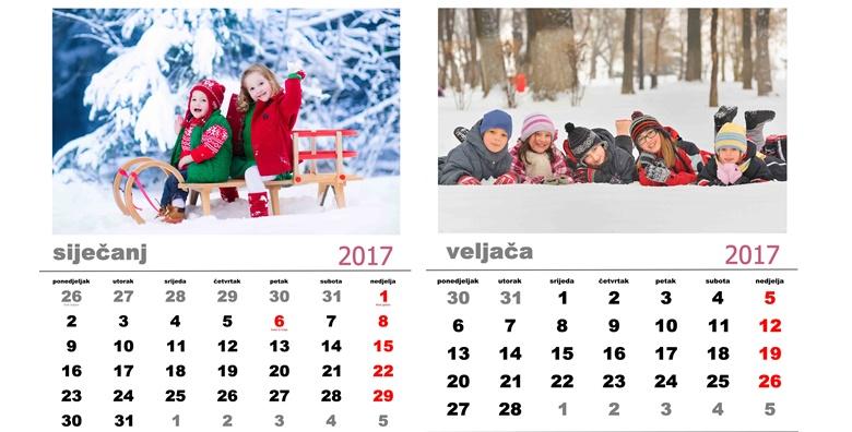 Zidni kalendar s vašim fotografijama po izboru