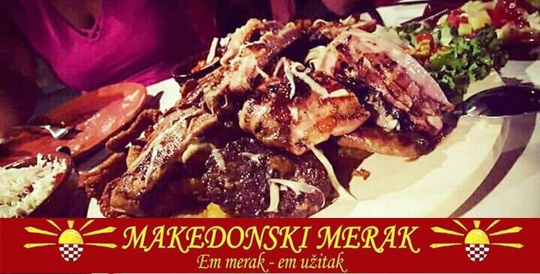 [MAKEDONSKI RESTORAN] Ražnjići, pileći medaljoni sa sirom, ćevapi, mesni uštipci, pečeni krumpir, luk i ajvar za 4 osobe za 159 kn!