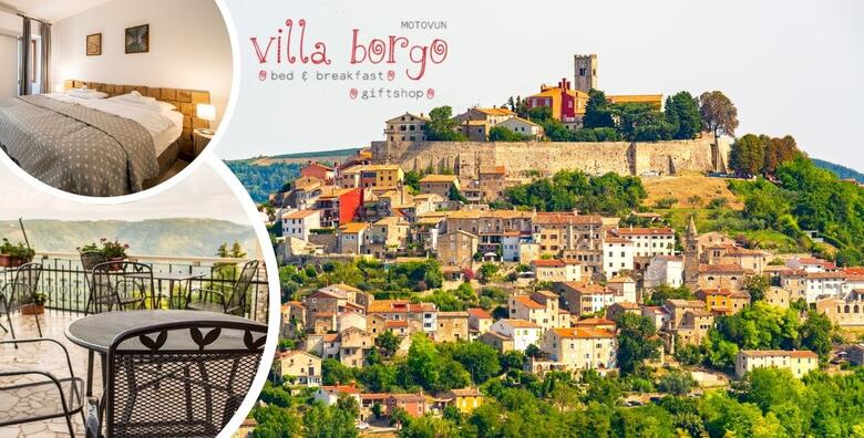 MOTOVUN - oduševite se najljepšim pogledom na Istru sa samog vrha uz 2 noćenja s doručkom za dvije osobe u sobama Villa Borgo B&B 3*