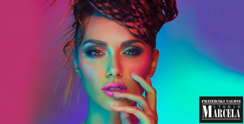Novootvoreni Studio Marcela kod Arena CentraPramenovi ili bojanje uz preljev, šišanje, frizuru, masku i masažu vlasišta