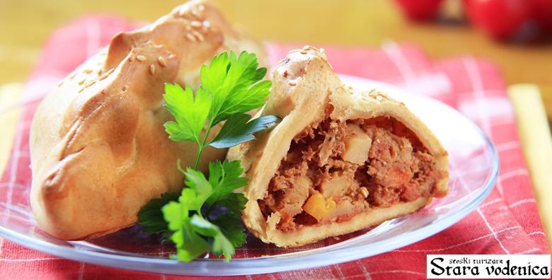 [STARA VODENICA] Bakina štruca s pilećim ili svinjskim mesom, domaća juha, sezonska salata i desert po izboru - ručak za 2 osobe za samo 80 kn!