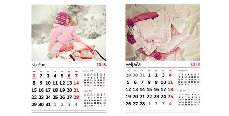 Zidni kalendar s vašim fotografijama po izboru