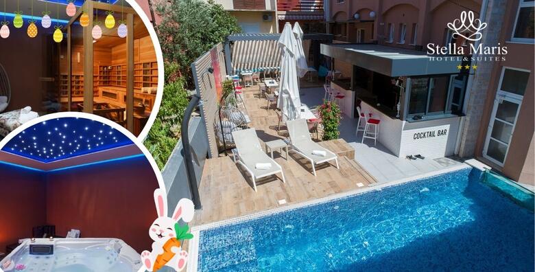 USKRS U VODICAMA – 2 noćenja s polupansionom za 2 odraslih + GRATIS paket za 2 djece u Hotelu Stella Maris 3* uz privatnu Wellness oazu sa saunom i jacuzzijem