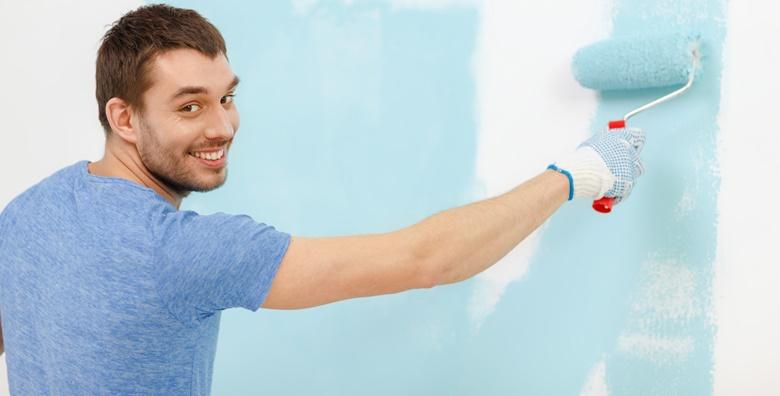 Bojanje zidova i stropova nikad nije bilo jednostavnije uz boju po izboru do 100 m2 uz uključenu zaštitu namještaja i poda – iskoristivo na 10 lokacija od 799 kn!