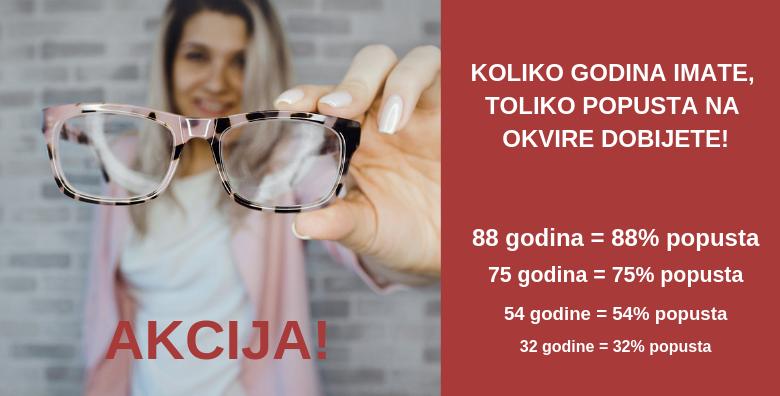 Okvir za naočale - koliko godina imate, toliko posto popusta ostvarujete!