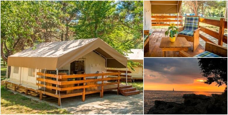 POPUST: 30% - GLAMPING LJETOVANJE - luksuzno kampiranje u Savudriji uz 1 ili više noćenja za do 5 osoba u potpuno opremljenom šatoru u blizini mora od 389 kn! (SunFlower camping 3*)