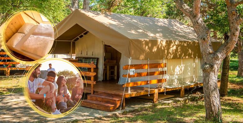 GLAMPING ODMOR - rezervirajte luksuzno kampiranje u Kampu Veli Jože Savudrija 3* uz 1 ili više noćenja za do 5 osoba u potpuno opremljenom Deluxe šatoru u blizini mora