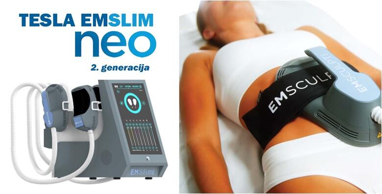 MEGA POPUST: 81% - Eliminirajte masne naslage revolucionarnim uređajem Tesla Emslim Neo/RF i iskoristite gratis limfnu drenažu ili body former za usavršavanje izgleda - 1 ili 10 tretmana od 240 kn! (Salon Tajna ljepote)