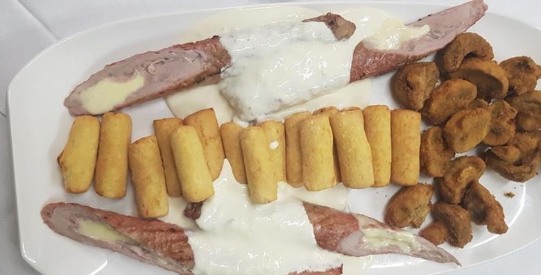 Gračanski lungić s umakom, kroketi i pohani šampinjoni za 2 osobe za 79 kn!