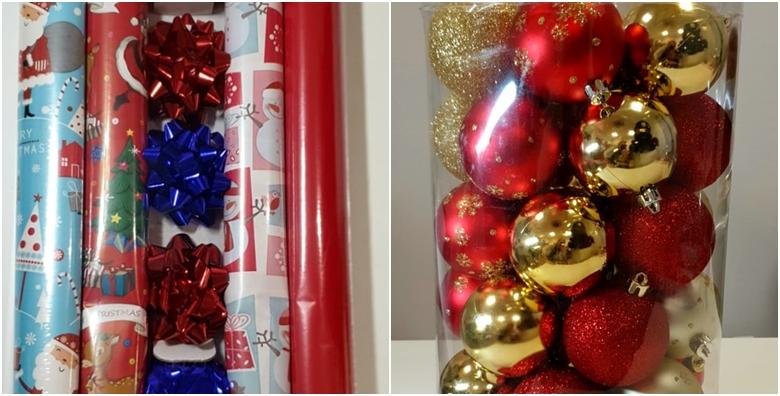 Set kuglica i ukrasni papir – ukrasite božićno drvce prekrasnim kuglicama i poklone za najdraže umotajte u ukrasni papir raskošnih blagdanskih detalja već od 69 kn!