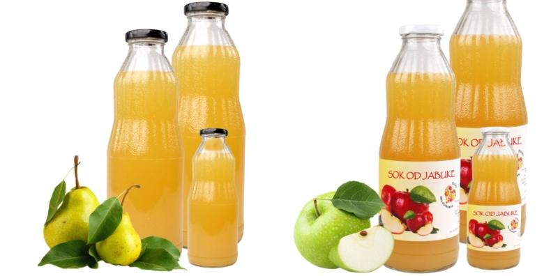48 prirodnih sokova od jabuke, kruške, mandarine i  aronija-jabuke bez šećera i aditiva za 249 kn!