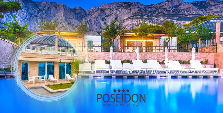 MAKARSKA - oaza luksuza uz 1 ili više noćenja s doručkom ili polupansionom za do 6 osoba u mobilnoj kućici ili apartmanu u Poseidon Mobile Home Resortu 4* u blizini plaže