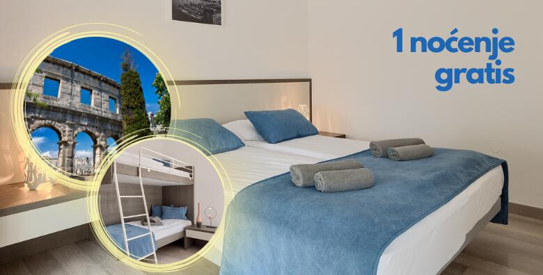 OBITELJSKI ODMOR U PULI – provedite 7 noćenja + 1 NOĆENJE GRATIS uz doručak i piće dobrodošlica za do 4 osobe u Pula City Center Accommodation 4*