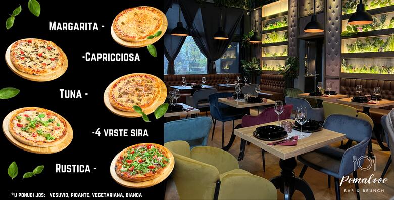 POPUST: 31% - Pomalooo Bar & Brunch - odaberite 2 pizze po izboru s okusima koji će vas osvojiti na prvu! (Pomalooo Bar & Brunch)