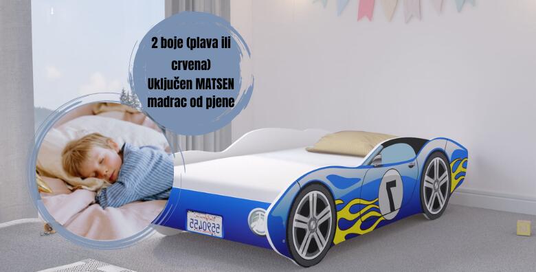 Dječji krevet sa madracem CORVETTA 160×80 - atraktivan krevet za miran i ugodan san koji jamči sigurnost djece za vrijeme spavanja!