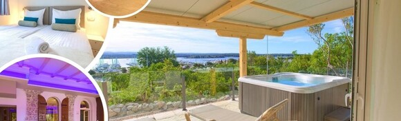 Luksuzne mobilne kućice Kanajt 4* na otoku Krku - 1 ili više noćenja s doručkom za do 6 osoba uz korištenje 4 vrste sauna i jacuzzija + uključeno završno čišćenje