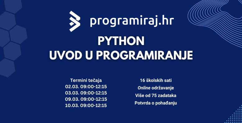 Python - Uvod u programiranje I 16 školskih sati online uz potvrdu o pohađanju tečaja