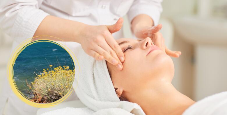 Bogati tretman lica smiljem – biljkom koja obećava vječnu ljepotu! Prepustite se uživanju uz masažu lica, piling, radiofrekvenciju i niti čiste esencije smilja za ANTI AGE efekt