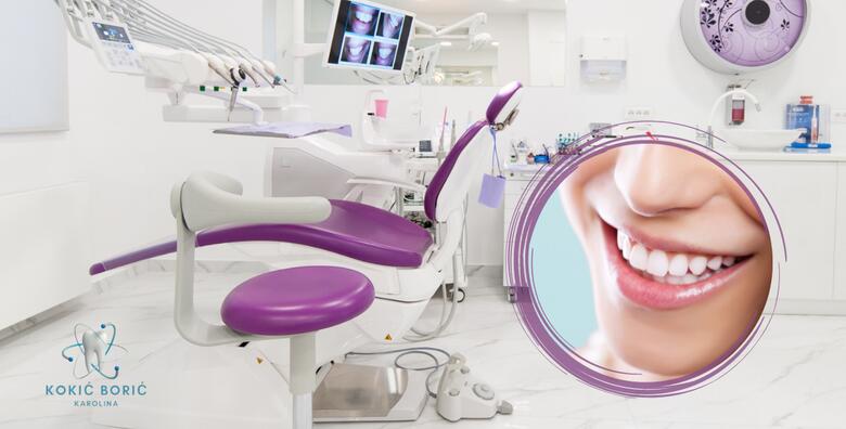 Izbjeljivanje zubi Boost gelom uz čišćenje kamenca, poliranje, pjeskarenje i premazivanje Tooth Mousse pastom u Stomatološkoj ordinaciji Kokić Borić Karolina
