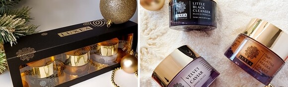 Krema s kavijarom, moćna 5 u 1 maska sa zlatom i balzam za čišćenje s aktivnom ugljenom za vrhunski anti age učinak - luksuzni poklon set za lice hrvatske kozmetike Luxea