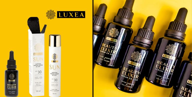 ACTIVE C DUO SET za svakodnevnu beauty rutinu lica za sve tipove kože – zaštitna dnevna krema i Beauty Elixir serum za lice kozmetike Luxea
