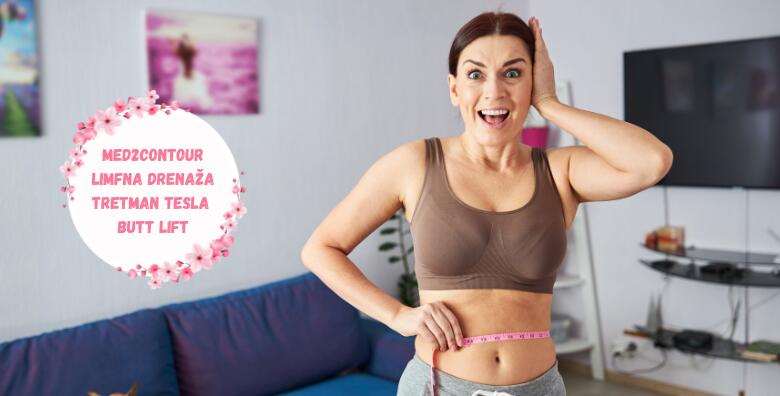 10 tretmana za mršavljenje - Med2Contour, limfna drenaža, tretman Tesla uređajem i butt lift za savršenu liniju tijela u Pink Beauty centru