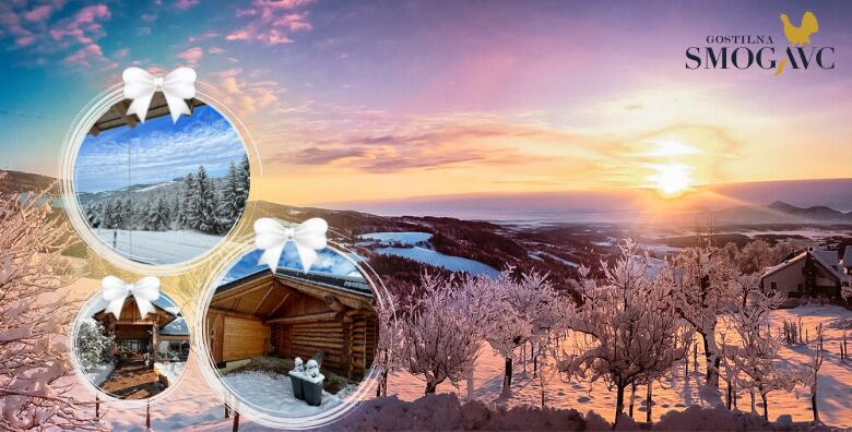 Skijanje na Rogli, Guesthouse Smogavc - zima u srcu Pohorja uz 2 ili 3 noćenja s polupansionom za 2 osobe + gratis smještaj za 1 dijete uz wellness u romantičnoj brvnari