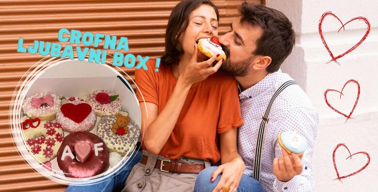 Ponuda dana: Pokažite ljubav krafnama! CROFNA VALENTINE'S BOX uz 6 predivno ukrašenih i slasnih krafni od nutelle i bijele čokolade s INICIJALIMA po izboru (Crofna)