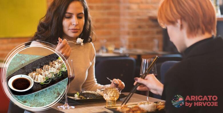 Ponuda dana: Hobotnica sa prilogom, gyoze od kozica i shio koji riba uz goma wakame alge, đumbir, češnjak - pomno biran riblji menu za 2 osobe u japanskom restoranu Arigato by Hrvoje (Arigato by Hrvoje)