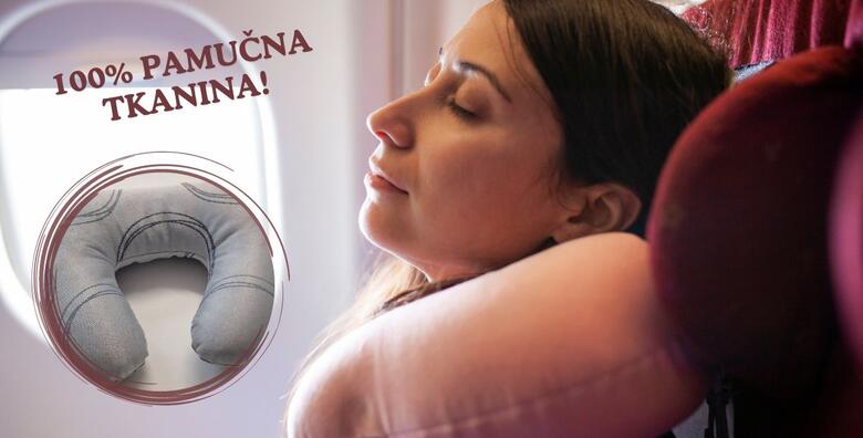 PUTNI JASTUK – učinite svoja putovanja ljepšima i ugodnijima u autu, vlaku, autobusu ili avionu uz pamučnu NAVLAKU koja se lako skida i pere