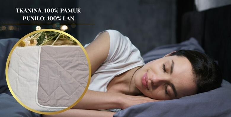 PRIRODNI POKRIVAČ OD LANA za ugodne ljetne noći! Pokrivač u dimenziji po izboru – punilo od 100% lana i tkanina od čistog pamuka te BESPLATNA dostava