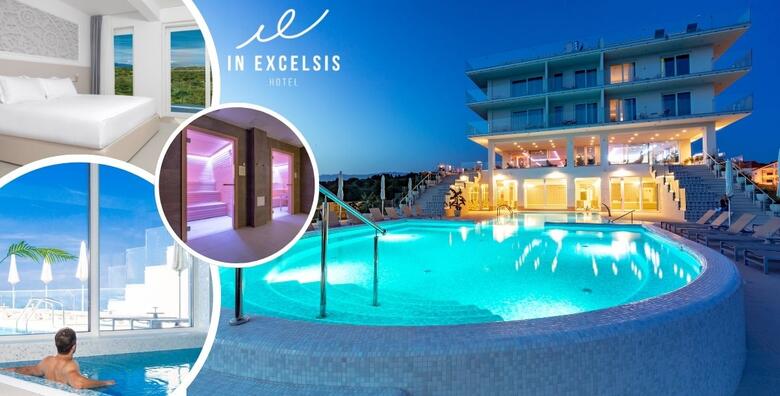 Hotel In Excelsis 4*, Novalja - wellness opuštanje uz 2 noćenja s doručkom za 2 odrasle osobe + GRATIS paket za 1 dijete do 2,99 godina uz korištenje bazena, sauna i whirpoola