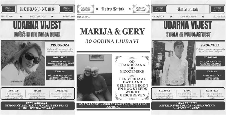Retro novine izrađene od vaših fotografija i uspomena! - Poklonite svojim najmilijima nešto posebno i jedinstveno uz pomoć Retro kutka photo booth